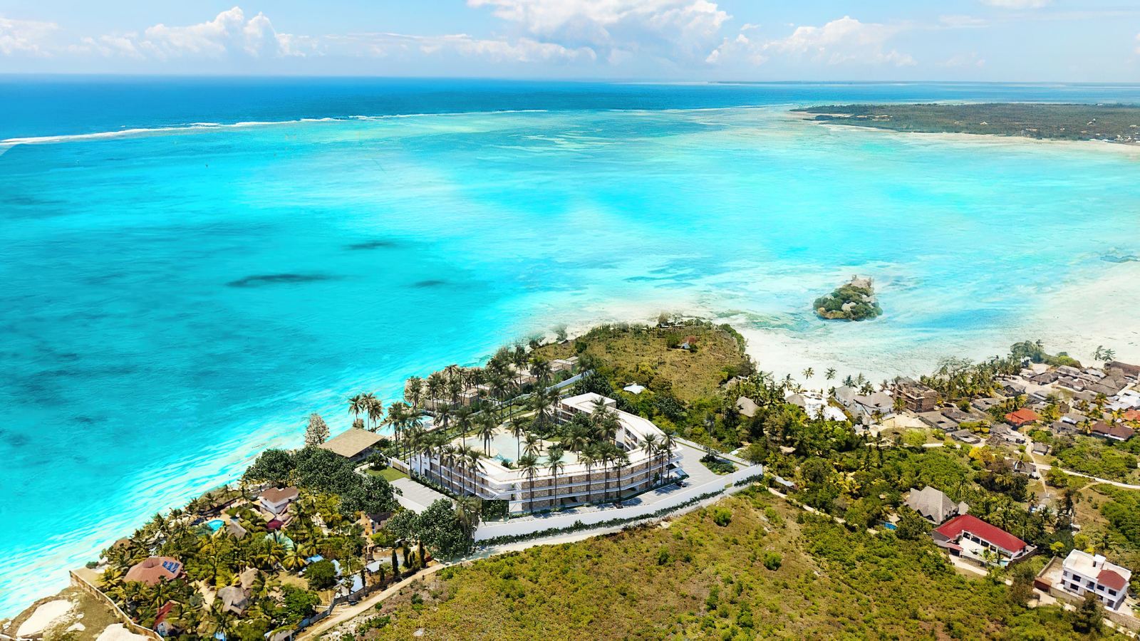 Seasons Residences — Beachfront Residences Zanzibar Lagoon pool and private beach at Seasons Residences, Zanzibar